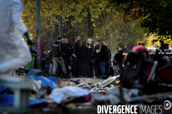 Démantèlement du campement du crack du square Forceval