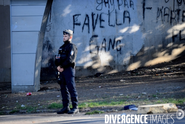 Démantèlement du campement du crack du square Forceval