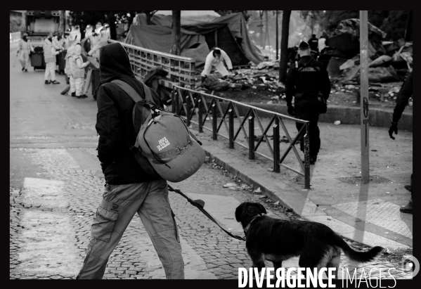 Démantèlement du campement du crack du square Forceval