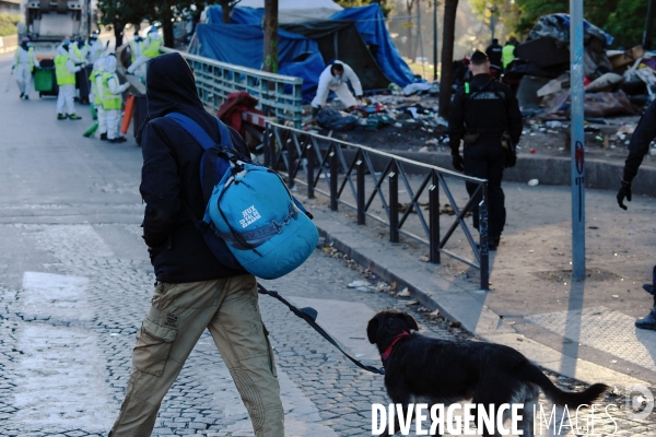 Démantèlement du campement du crack du square Forceval