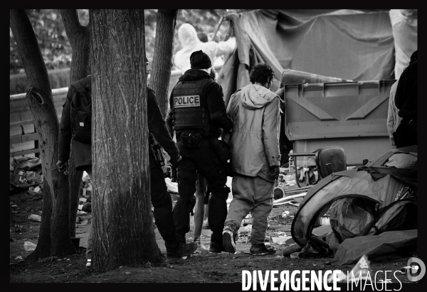 Démantèlement du campement du crack du square Forceval