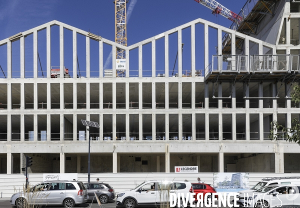 Bordeaux, Construction immeuble quartier Bassins à Flot