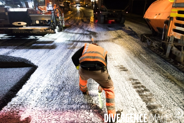 Travaux routiers de nuit