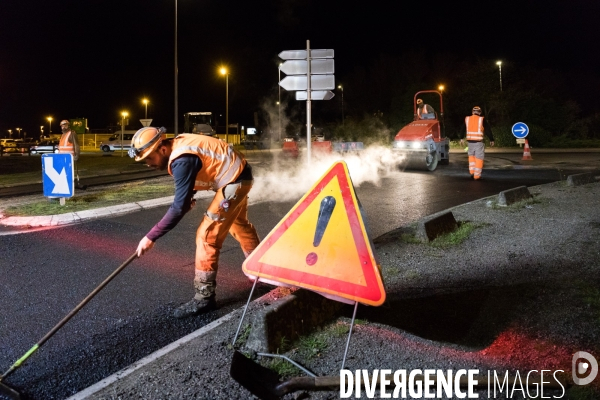 Travaux routiers de nuit