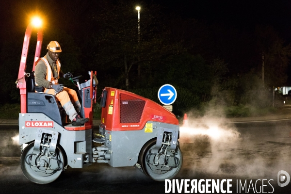 Travaux routiers de nuit