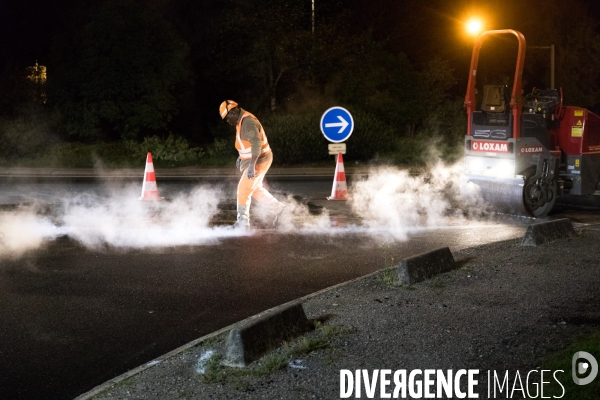 Travaux routiers de nuit