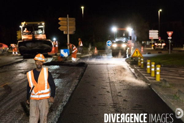 Travaux routiers de nuit
