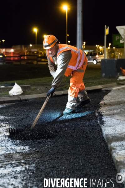 Travaux routiers de nuit