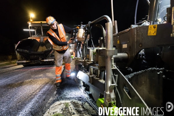 Travaux routiers de nuit