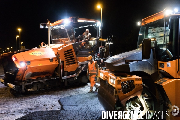 Travaux routiers de nuit