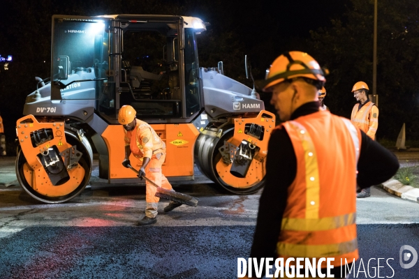 Travaux routiers de nuit
