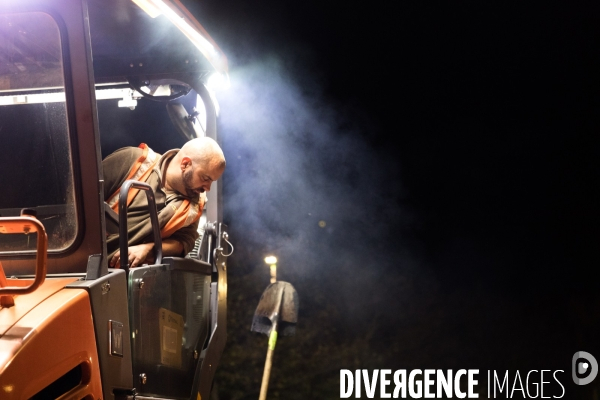 Travaux routiers de nuit