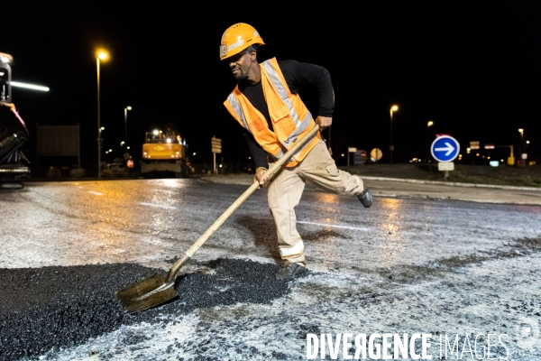 Travaux routiers de nuit