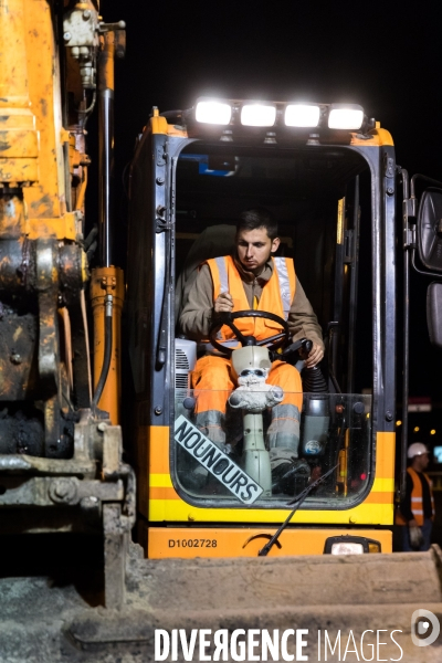 Travaux routiers de nuit