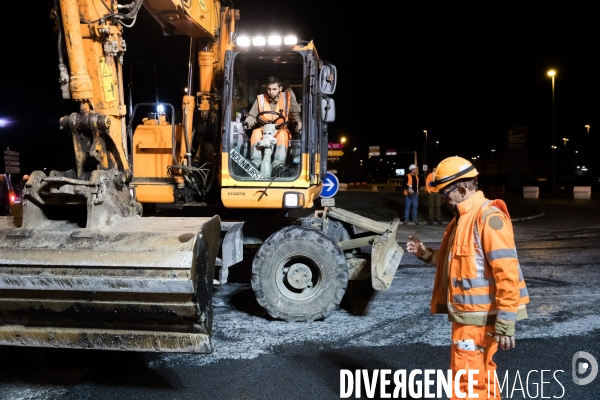Travaux routiers de nuit