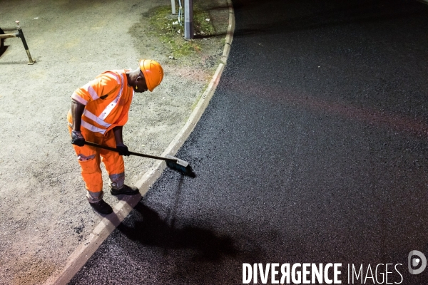 Travaux routiers de nuit