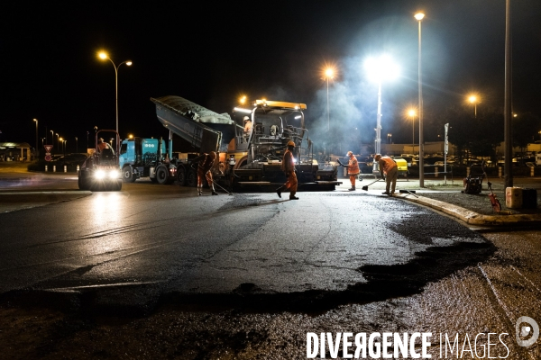 Travaux routiers de nuit