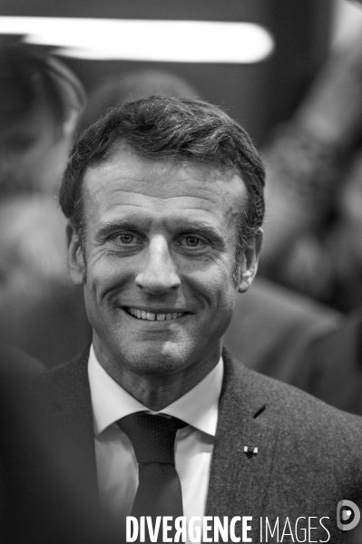 Emmanuel Macron. Portraits.