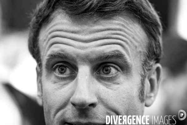 Emmanuel Macron. Portraits.