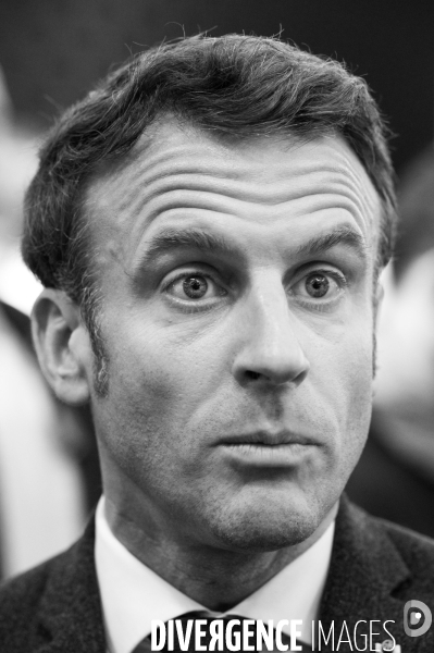 Emmanuel Macron. Portraits.