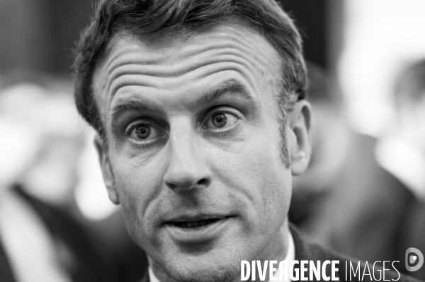 Emmanuel Macron. Portraits.