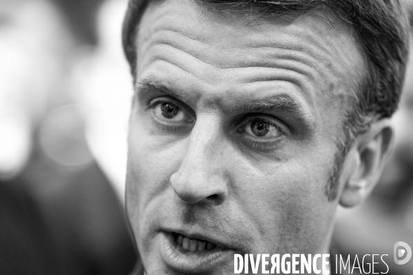 Emmanuel Macron. Portraits.