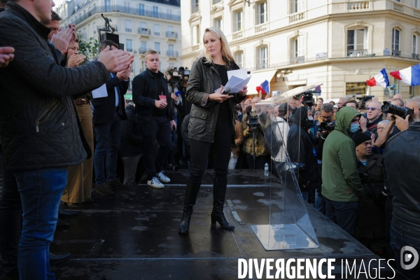 Manifestation de reconquête devant le square samuel paty