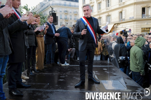 Manifestation de reconquête devant le square samuel paty