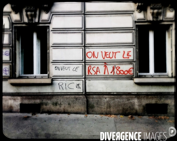 Tags et dégradations sur le parcours de la manifestation syndicale du 18 octobre 2022