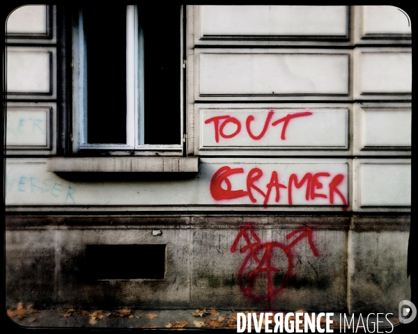 Tags et dégradations sur le parcours de la manifestation syndicale du 18 octobre 2022