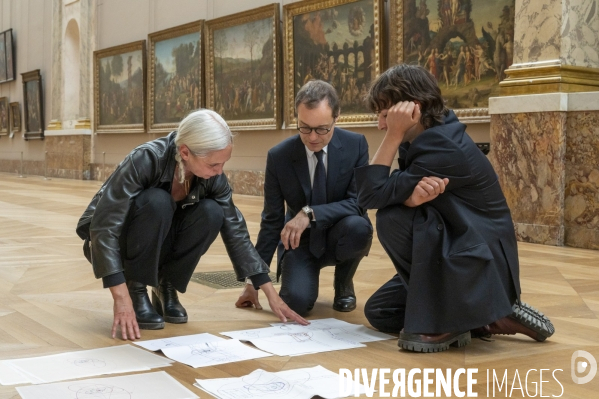 Préparation du spectacle d Anne Teresa de Keersmaeker et Némo Flouret - Forêt - qui sera dansé au Louvre