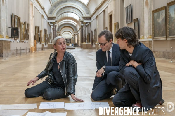 Préparation du spectacle d Anne Teresa de Keersmaeker et Némo Flouret - Forêt - qui sera dansé au Louvre