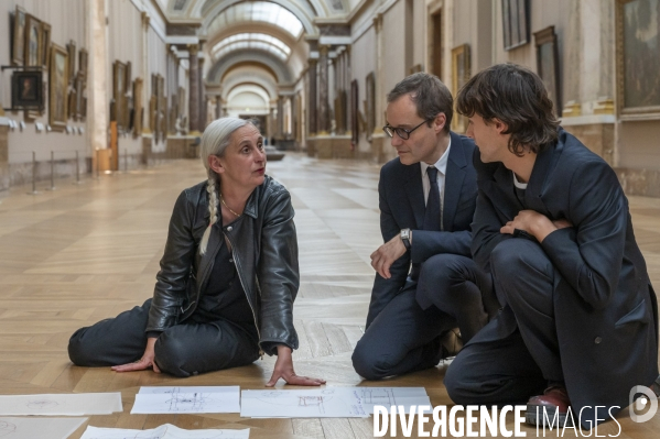 Préparation du spectacle d Anne Teresa de Keersmaeker et Némo Flouret - Forêt - qui sera dansé au Louvre