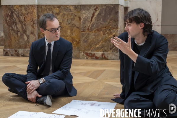 Préparation du spectacle d Anne Teresa de Keersmaeker et Némo Flouret - Forêt - qui sera dansé au Louvre