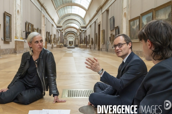 Préparation du spectacle d Anne Teresa de Keersmaeker et Némo Flouret - Forêt - qui sera dansé au Louvre