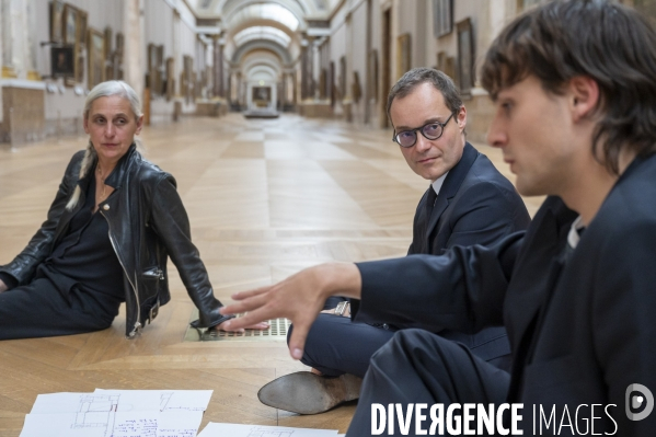 Préparation du spectacle d Anne Teresa de Keersmaeker et Némo Flouret - Forêt - qui sera dansé au Louvre