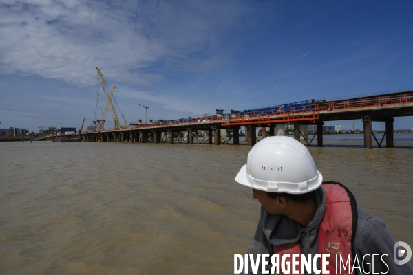 Construction pont Simone Veil