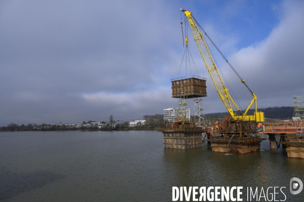Construction pont Simone Veil