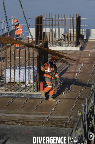 Construction pont Simone Veil