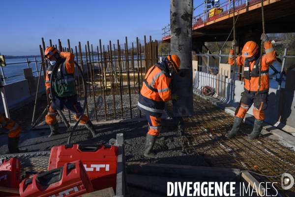 Construction pont Simone Veil