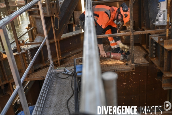 Construction pont Simone Veil