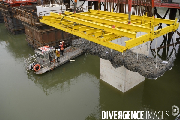 Construction pont Simone Veil