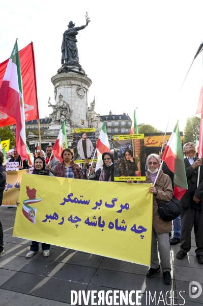 Iran la révolte. Manifestation en soutien à la contestation iranienne, aux femmes iraniennes, et contre le pouvoir en Iran.