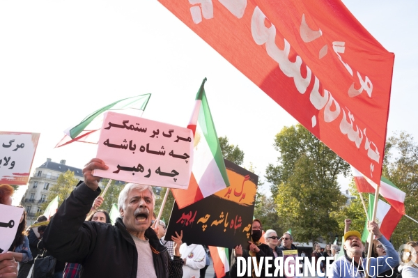 Iran la révolte. Manifestation en soutien à la contestation iranienne, aux femmes iraniennes, et contre le pouvoir en Iran.