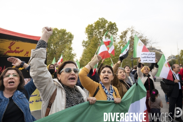 Iran la révolte. Manifestation en soutien à la contestation iranienne, aux femmes iraniennes, et contre le pouvoir en Iran.