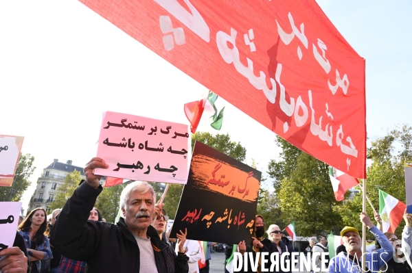 Iran la révolte. Manifestation en soutien à la contestation iranienne, aux femmes iraniennes, et contre le pouvoir en Iran.