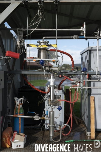Dans l Oise, unité de méthanisation agricole, équipée d une unité expérimentale de transformation du CO2 en méthane.