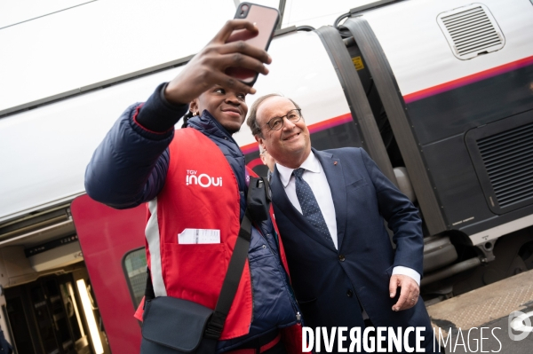 François Hollande. Déplacement à Lyon.