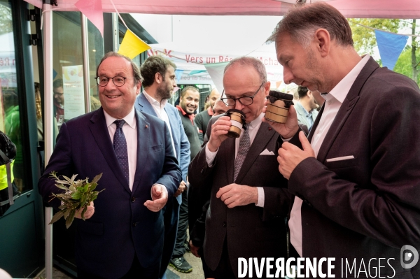 François Hollande. Déplacement à Lyon.