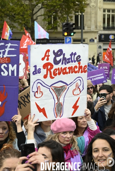 Demonstration Nous Toutes in Paris against sexist and sexual violence. Manifestation Nous Toutes à Paris contre les violences sexistes et sexuelles.